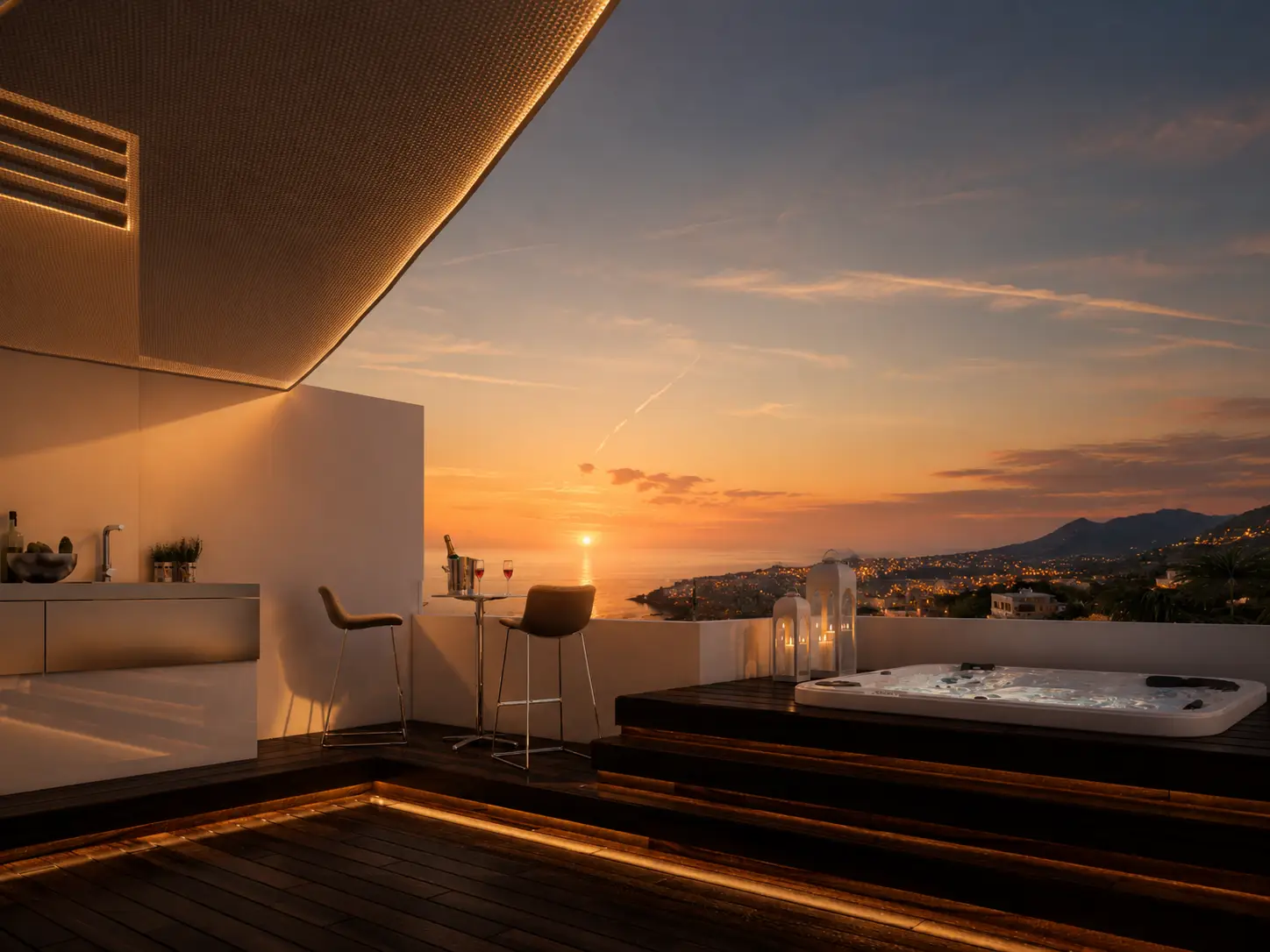 Mediterranean sunset view
