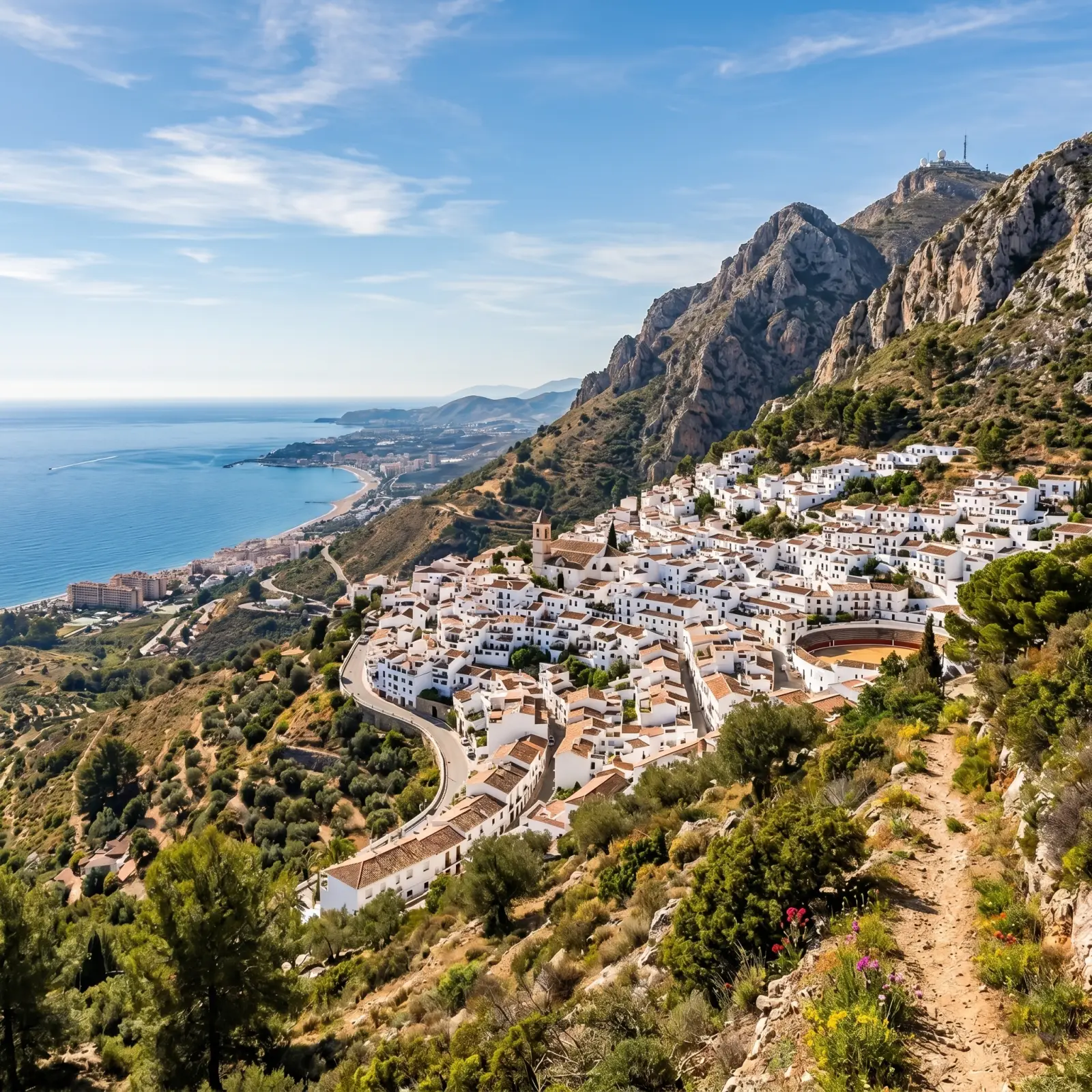 Mijas Pueblo hillside view